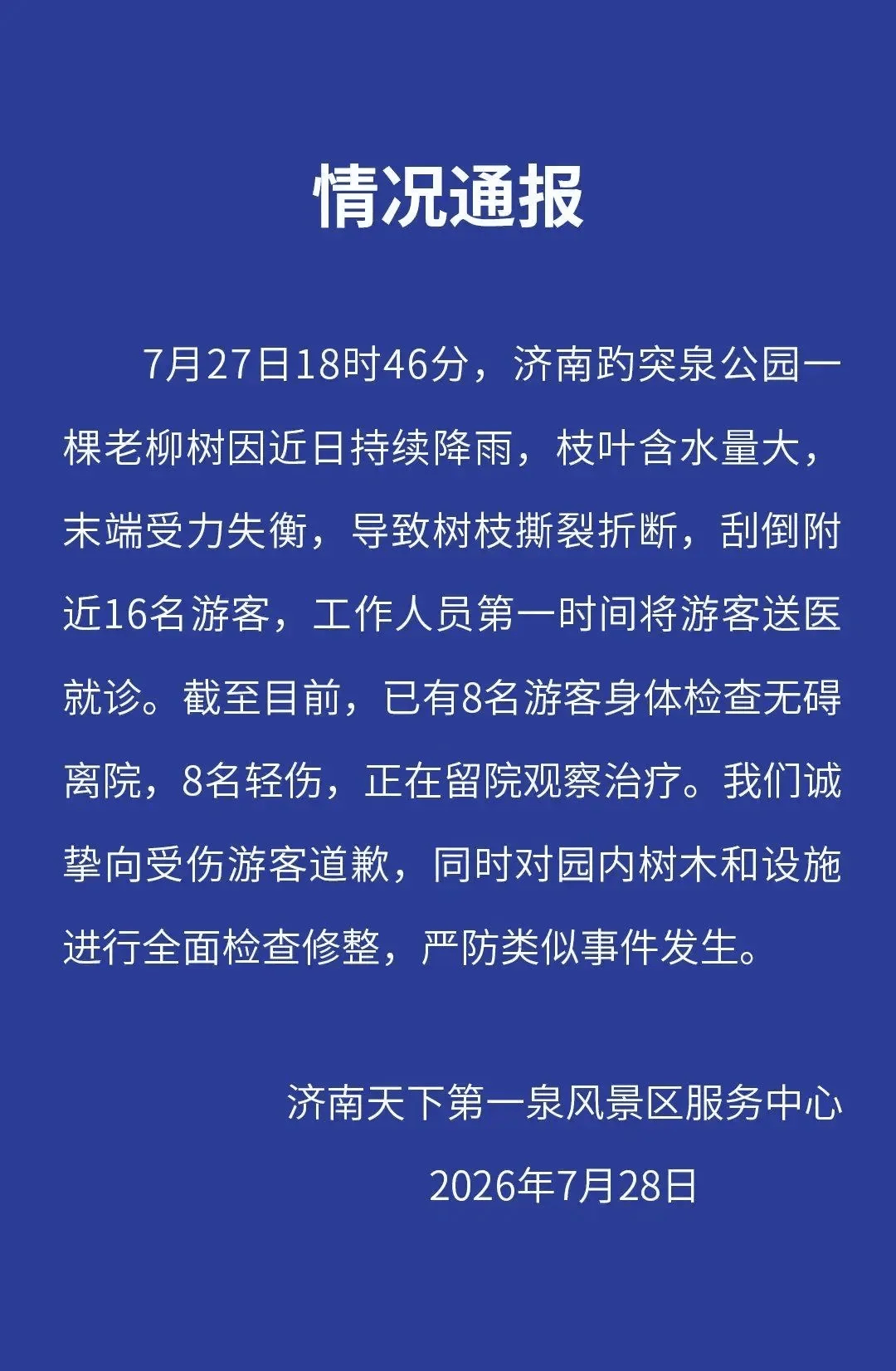 皇冠登1登2登3出租_大树折断刮倒16名游客皇冠登1登2登3出租,济南趵突泉景区致歉